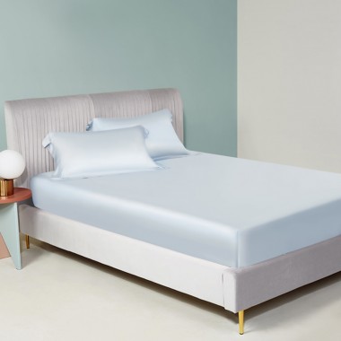Alice Blue 22 Momme Mulberry Silk Fitted Sheet