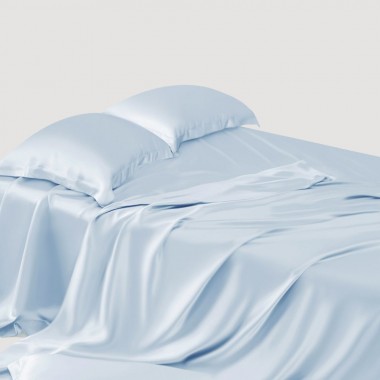 Baby Blue 22 Momme Mulberry Silk Sheet Set