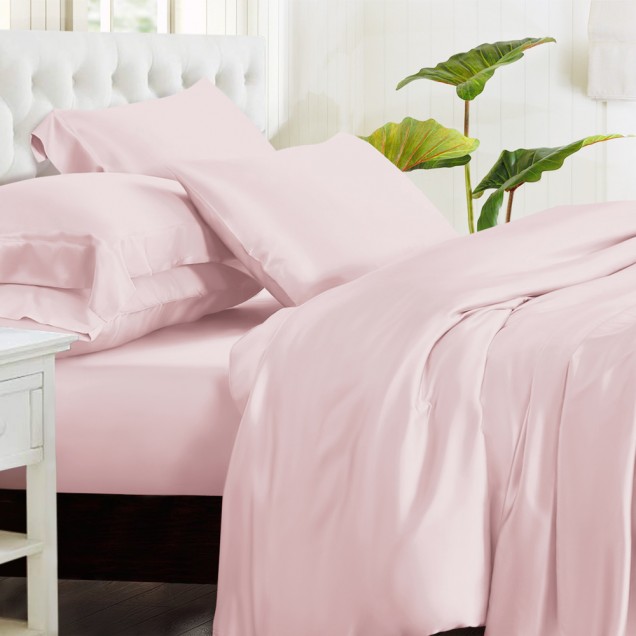 Baby Pink 22 Momme Mulberry Silk Duvet Cover Baby Pink 22 Momme Mulberry Silk Duvet Cover