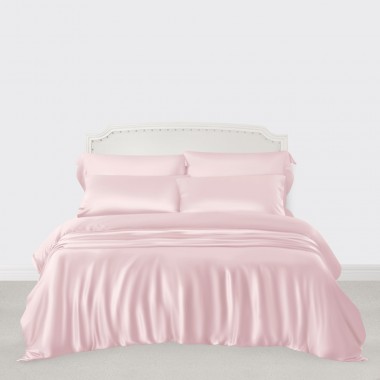 Baby Pink 3 PCS 22 Momme Mulberry Silk Duvet Cover Set