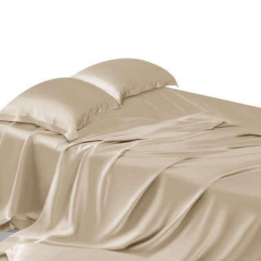 Beige 22 Momme Mulberry Silk Sheet Set