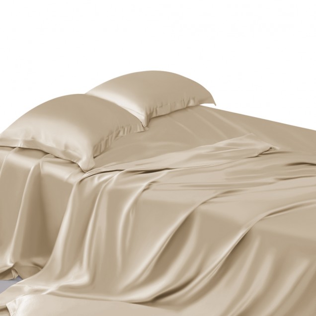 Beige 22 Momme Mulberry Silk Sheet Set Beige 22 Momme Mulberry Silk Sheet Set