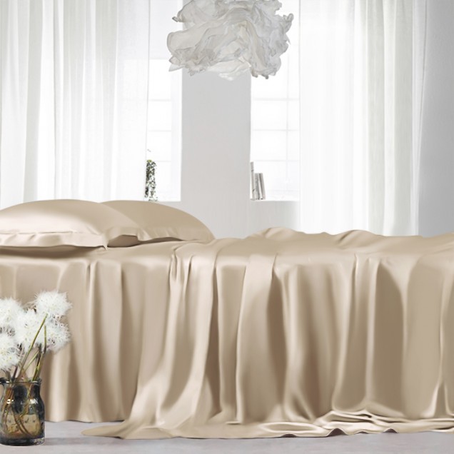 Beige 22 Momme Mulberry Silk Sheet Set Beige 22 Momme Mulberry Silk Sheet Set