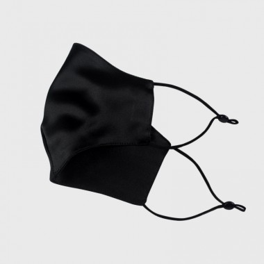 Black Double-Sided 22 Momme Silk Face Mask