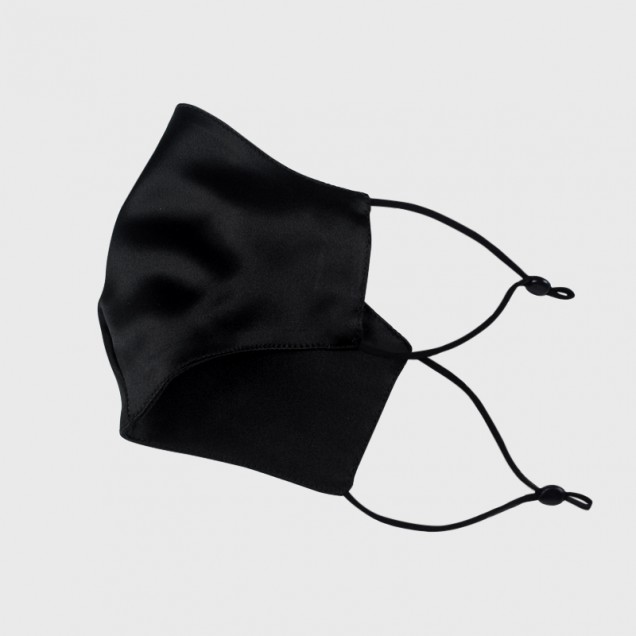 Black Double-Sided 22 Momme Silk Face Mask Black Double-Sided 22 Momme Silk Face Mask