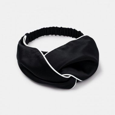 Black & Ivory Silk Headband
