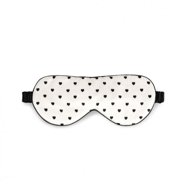 Black & White Heart Silk Sleep Mask Black & White Heart Silk Sleep Mask