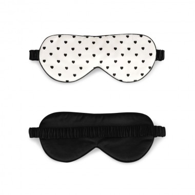Black & White Heart Silk Sleep Mask