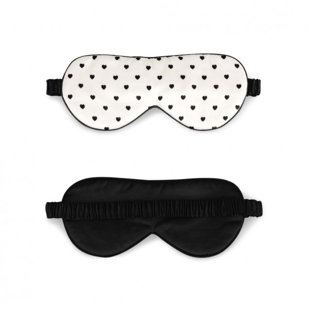 Black & White Heart Silk Sleep Mask Black & White Heart Silk Sleep Mask