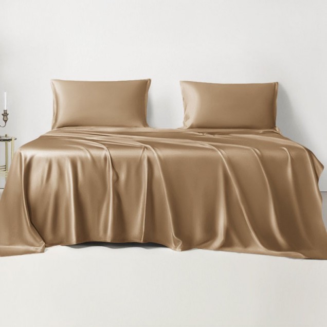 Cappuccino 22 Momme Mulberry Silk Sheet Set Cappuccino 22 Momme Mulberry Silk Sheet Set
