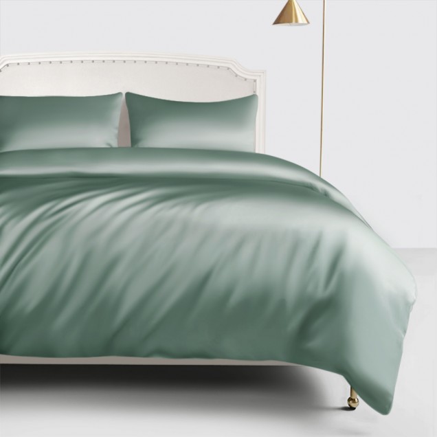 Celadon Green 22 Momme Mulberry Silk Duvet Cover Celadon Green 22 Momme Mulberry Silk Duvet Cover