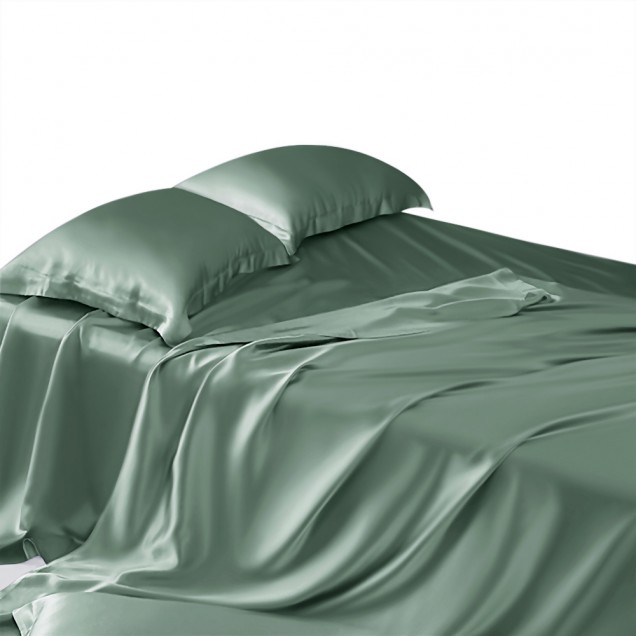 Celadon Green 22 Momme Mulberry Silk Sheet Set Celadon Green 22 Momme Mulberry Silk Sheet Set