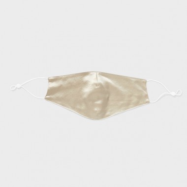 Champagne & White Double-Sided 22 Momme Silk Face Mask