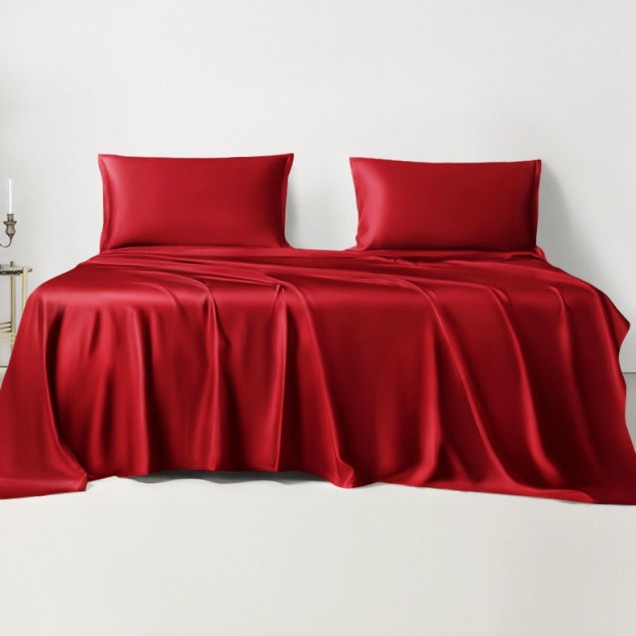 Cherry 22 Momme Mulberry Silk Sheet Set Cherry 22 Momme Mulberry Silk Sheet Set