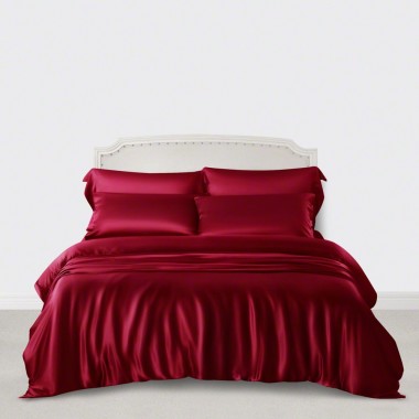 Claret 3 PCS 22 Momme Mulberry Silk Duvet Cover Set
