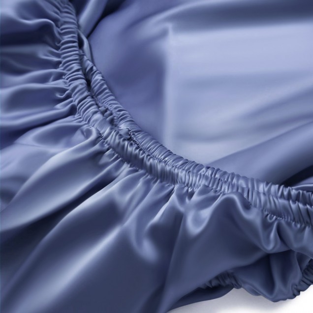 Dark Blue 22 Momme Mulberry Silk Fitted Sheet