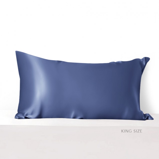 Dark Blue 22 Momme Mulberry Silk Pillowcase with Hidden Zipper Dark Blue 22 Momme Mulberry Silk Pillowcase with Hidden Zipper