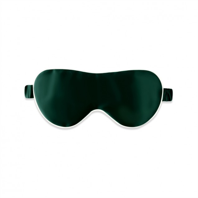 Dark Green & Ivory Suede Rose Silk Eye Mask Dark Green & Ivory Suede Rose Silk Eye Mask