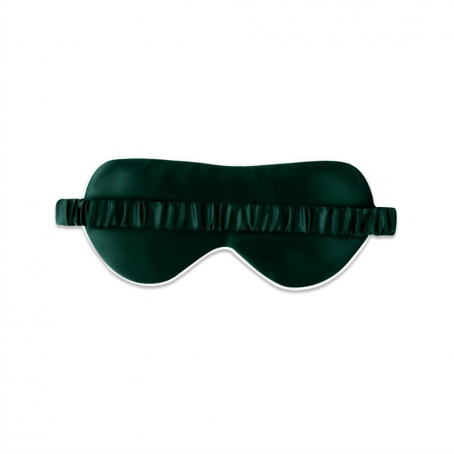 Dark Green & Ivory Suede Rose Silk Eye Mask Dark Green & Ivory Suede Rose Silk Eye Mask