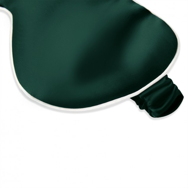 Dark Green & Ivory Suede Rose Silk Eye Mask Dark Green & Ivory Suede Rose Silk Eye Mask