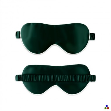 Dark Green & Ivory Suede Rose Silk Eye Mask