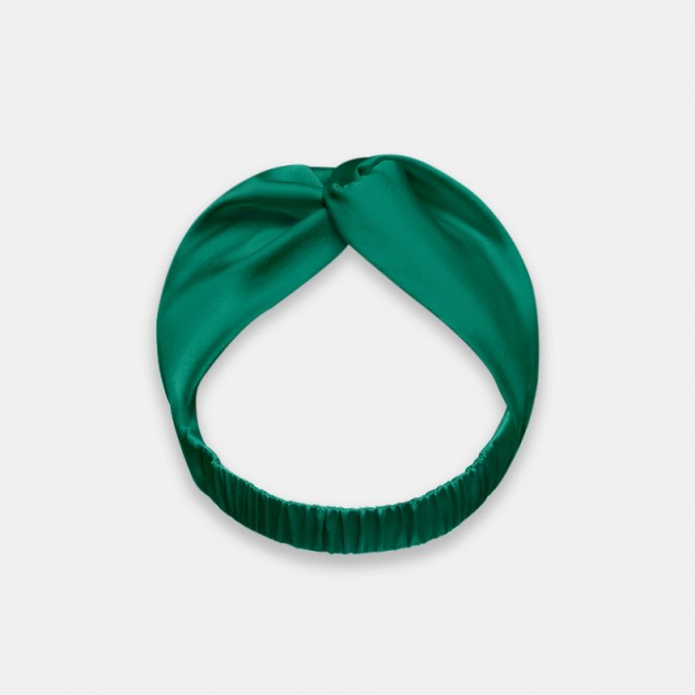 Dark Green Mulberry Silk Headband Dark Green Mulberry Silk Headband