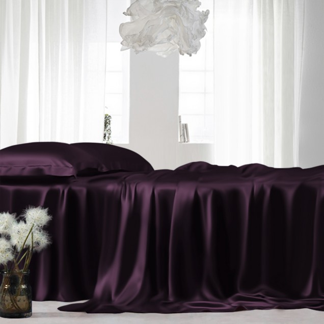Grape 22 Momme Mulberry Silk Flat Sheet Grape 22 Momme Mulberry Silk Flat Sheet