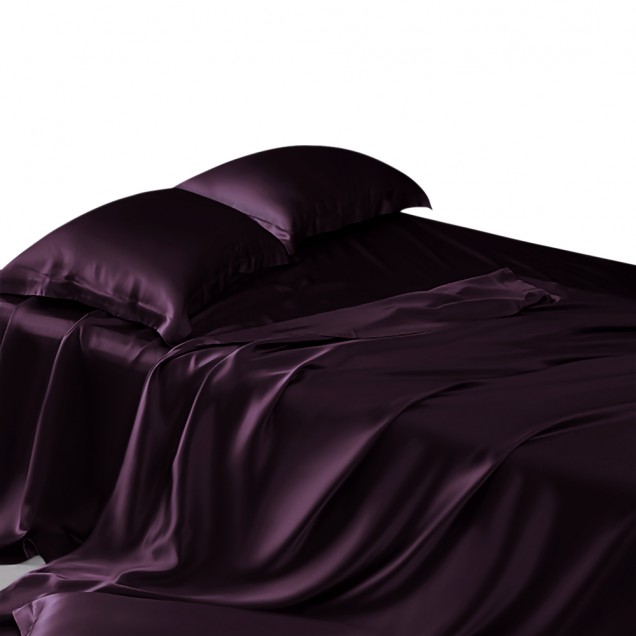 Grape 22 Momme Mulberry Silk Sheet Set Grape 22 Momme Mulberry Silk Sheet Set