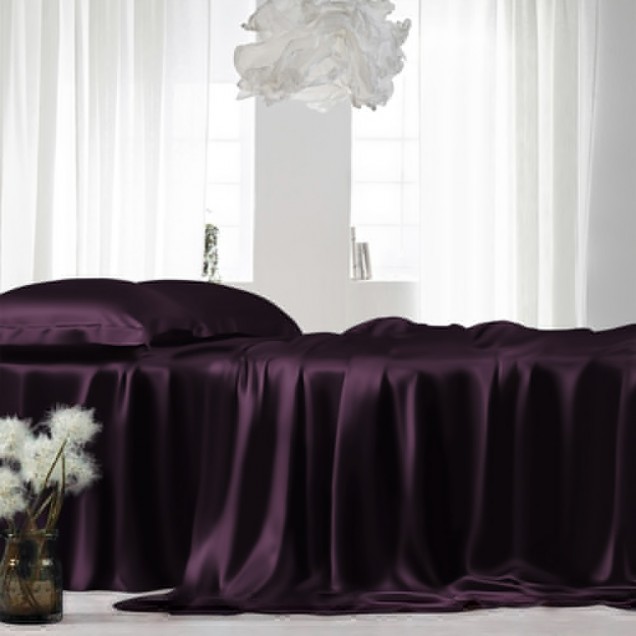 Grape 22 Momme Mulberry Silk Sheet Set Grape 22 Momme Mulberry Silk Sheet Set