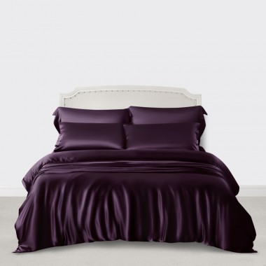 Grape 3 PCS 22 Momme Mulberry Silk Duvet Cover Set