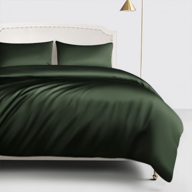 Hunter Green 22 Momme Mulberry Silk Duvet Cover