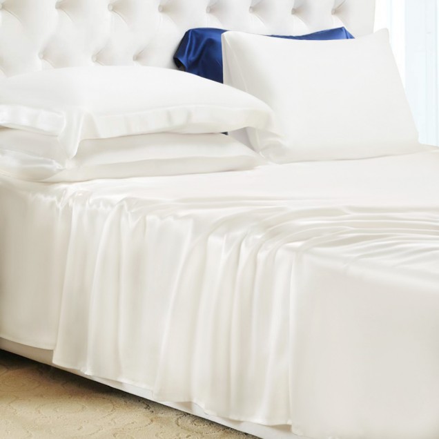 Ivory 22 Momme Mulberry Silk Flat Sheet Ivory 22 Momme Mulberry Silk Flat Sheet