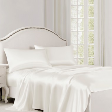 Ivory 22 Momme Mulberry Silk Flat Sheet