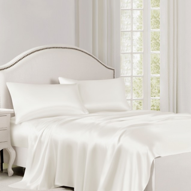 Ivory 22 Momme Mulberry Silk Flat Sheet Ivory 22 Momme Mulberry Silk Flat Sheet