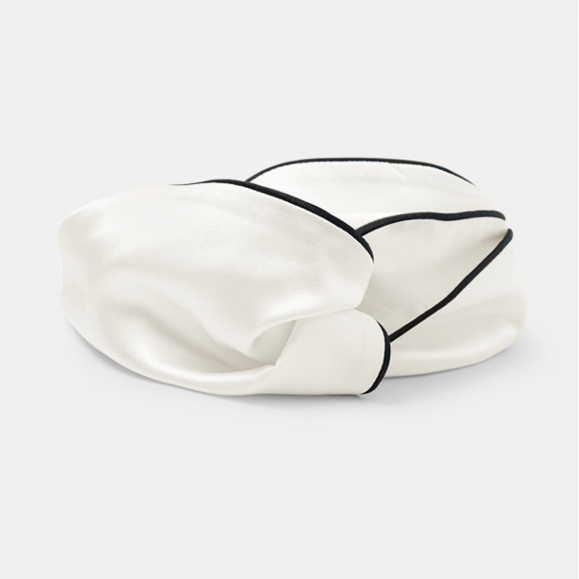 Ivory & Black Silk Headband Ivory & Black Silk Headband