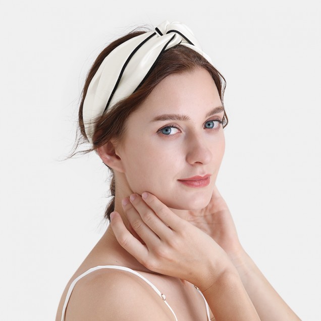 Ivory & Black Silk Headband Ivory & Black Silk Headband