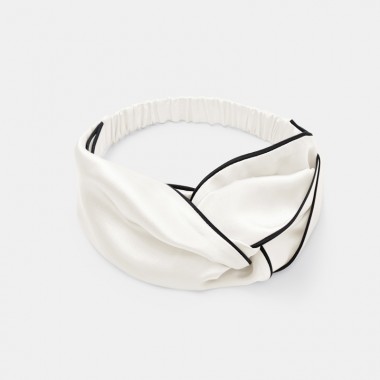Ivory & Black Silk Headband