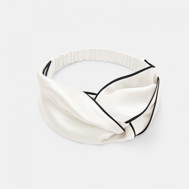 Ivory & Black Silk Headband Ivory & Black Silk Headband