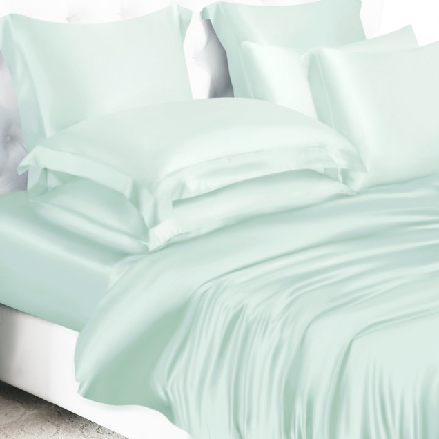Light Cyan 22 Momme Mulberry Silk Duvet Cover Light Cyan 22 Momme Mulberry Silk Duvet Cover