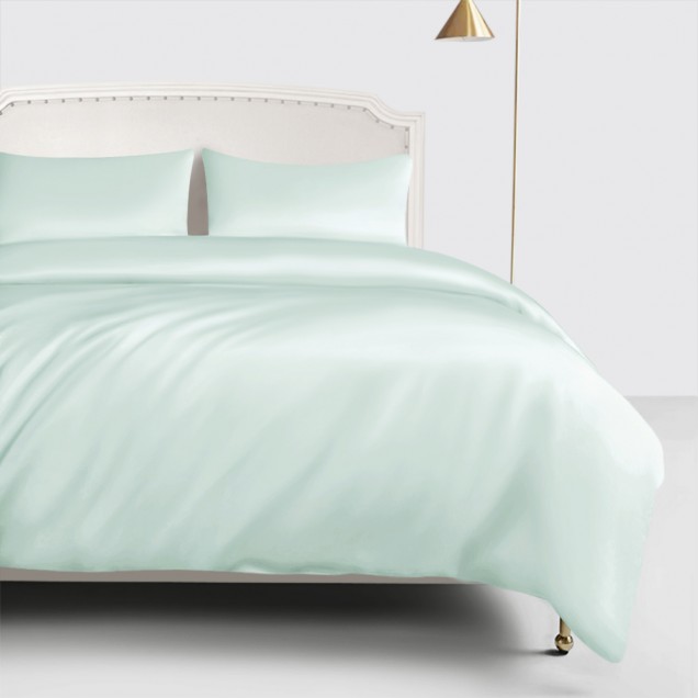 Light Cyan 22 Momme Mulberry Silk Duvet Cover Light Cyan 22 Momme Mulberry Silk Duvet Cover
