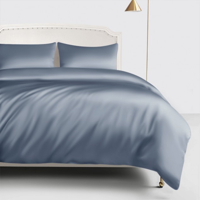Misty Blue 22 Momme Mulberry Silk Duvet Cover Misty Blue 22 Momme Mulberry Silk Duvet Cover