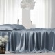Misty Blue 22 Momme Mulberry Silk Flat Sheet Misty Blue 22 Momme Mulberry Silk Flat Sheet