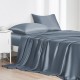 Misty Blue 22 Momme Mulberry Silk Flat Sheet Misty Blue 22 Momme Mulberry Silk Flat Sheet