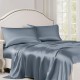 Misty Blue 22 Momme Mulberry Silk Flat Sheet Misty Blue 22 Momme Mulberry Silk Flat Sheet