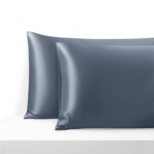 Misty Blue Envelope 22 Momme Mulberry Silk Pillowcase Misty Blue Envelope 22 Momme Mulberry Silk Pillowcase