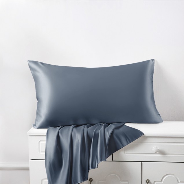 Misty Blue Envelope 22 Momme Mulberry Silk Pillowcase Misty Blue Envelope 22 Momme Mulberry Silk Pillowcase