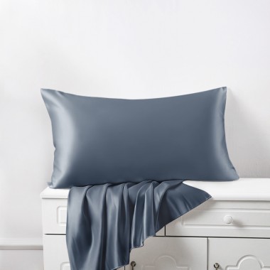 Misty Blue 22 Momme Mulberry Silk Pillowcase with Hidden Zipper