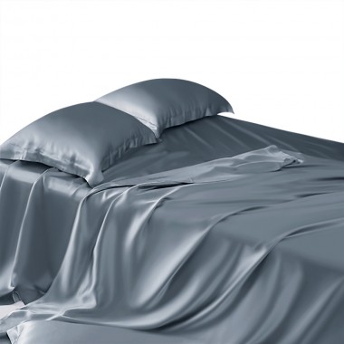 Misty Blue 22 Momme Mulberry Silk Sheet Set