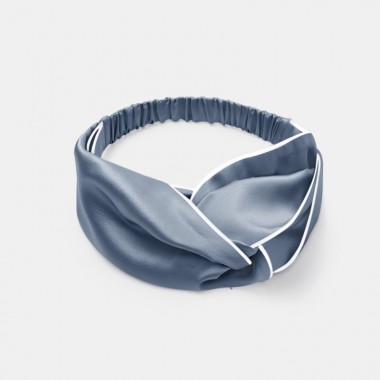 Misty Blue & Ivory Silk Headband