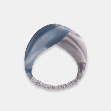 Misty Blue & Silver Mulberry Silk Headband